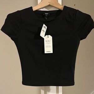 Express Women's Elegant Black Crop Top